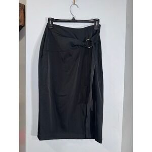 Halara black skirt new with tags cinch belt with loop front slit XS